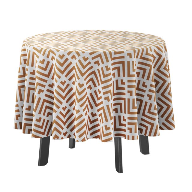 Vargottam Indoor/OutdoorRoundTablecloth 58 InchRoundTablecloth Waterproof PatioTableCloths,Spring/SummerTableCovers For Backyard CircularTable/Bbqs/Picnic -Brown