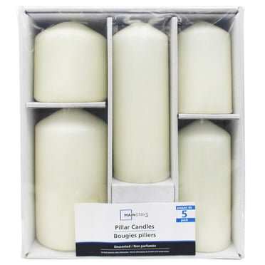 Mainstays bougies pilier ivoire, non parfumé