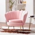 thumbnail image 1 of Heavenly Collection Glam Velvet Accent Chair, Light Pink Upholstered Chair with Gold Metal Legs, Modern Luxury Seating for Living Room or Bedroom, 1 of 7