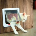 thumbnail image 2 of Grande Porte pour Chat (Taille Extérieure 9,9 "x 9,2"), Porte à Clapet à 4 Voies pour Portes Extérieures Intérieures, Portes pour Animaux de Compagnie Résistantes aux Intempéries pour Chats et Chiens, Convient pour Fenêtre et Mur, 2 of 7