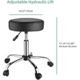 thumbnail image 2 of Round Rolling Stool with Wheels, PU Leather Seat 360° Swivel Hydraulic Stool Chair Height Adjustable, Home Office Drafting Work Salon Spa Stools, 2 of 9