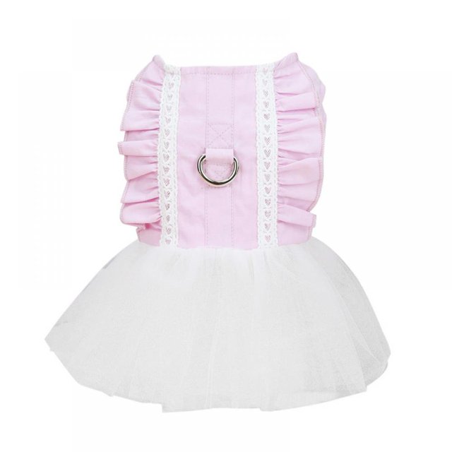 CHUANK 3 Pcs Jupe Tutu en Dentelle pour Chiot Robe Princesse à Volants Printemps Été Bleu L
