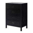 thumbnail image 1 of 40" Classic Solid Wood 4 Drawer Chest - Black, 1 of 7