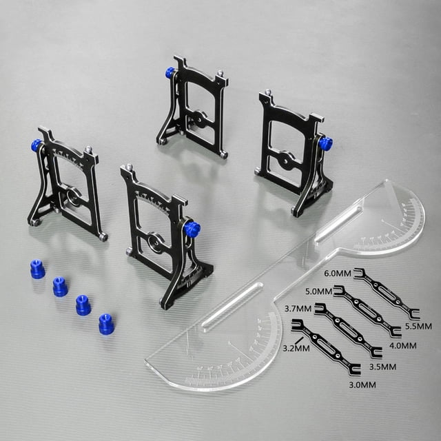 ziyahi Camber Gauge High Performance Universal Professional Truck Blue RC Tool Setup Car Blue with Adjust Rod