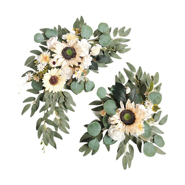 Abbracc 2 Pieces Artificial Wreath Artificial Floral Swag Simulation Garland Flower Swag I
