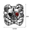 thumbnail image 2 of Rings for Men Red Eye Skull Ring Punk Men's Stainless Steel Gothic Biker Jewelry Stainless Steel Rings, 2 of 2