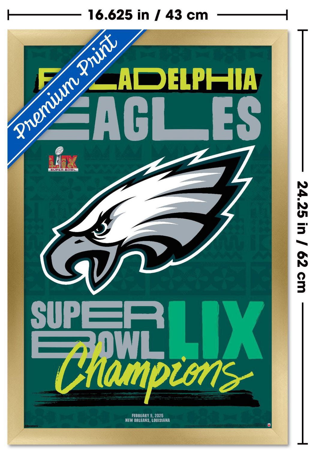 NFL Philadelphia Eagles - Super Bowl LIX Team Logo Wall Poster