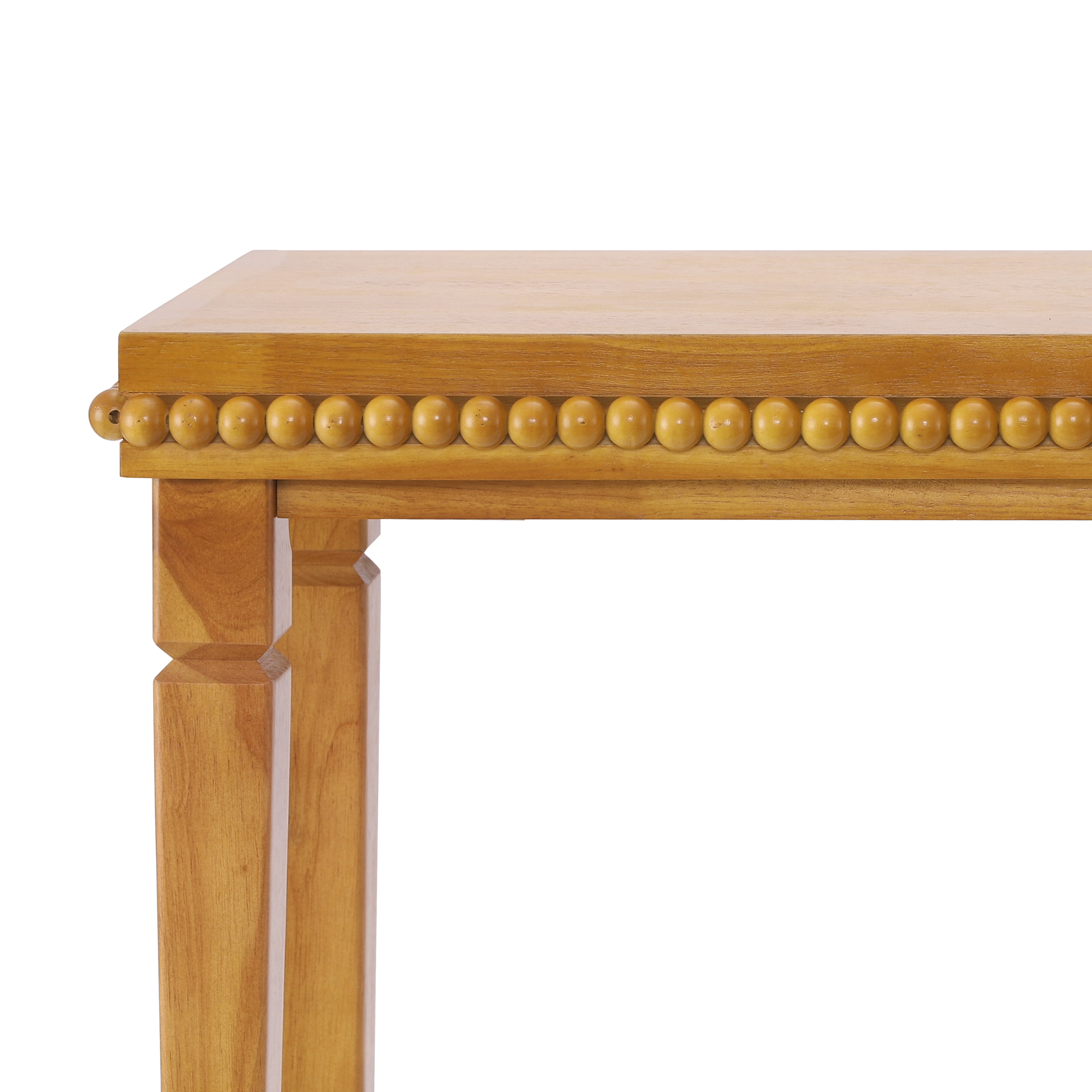 Noble House Table Console de Ferme avec Garniture Perlée, Placage en Bois Naturel pour Entrée, Salon et Couloir, Marron