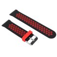 thumbnail image 2 of 24mm Replacement Watchband Color Contrast Adjust Size Soft Silicone Watch Strap for Spartan Hr Baro Black Red, 2 of 14