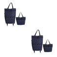 thumbnail image 3 of mmirethe Sac de Magasinage avec Roues Magasinage Sans Effort Fabriqué Simple Tissu Sac de Magasinage Multifonction Sacs de Magasinage Pliants Mickey Fleur Noire 2 Ensembles, 3 of 6