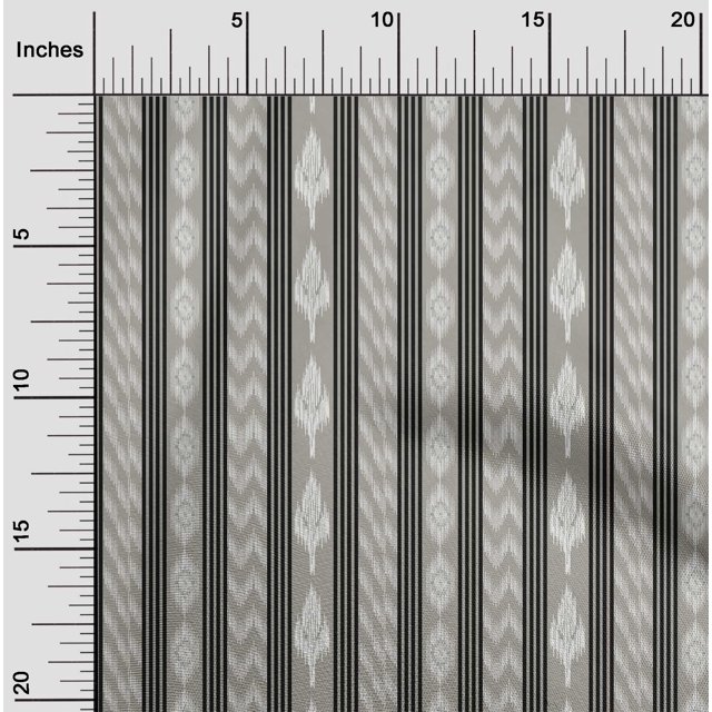 oneOone Georgette Viscose Fabric Stripe Ikat Print Sewing Fabric BTY 42 Inch Wide