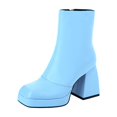 thumbnail image 1 of XZNGL Solid Color Thick High-heeled Womens Boots Ankle Boots, 1 of 9