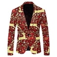 thumbnail image 1 of 2025 Men Christmas Snowflake Santa Prom Suits for Men Printed Pocket Lapel Button Suit Men Slim Fit Suit Jacket Suit, 1 of 5
