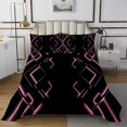 thumbnail image 1 of Erosebridal Pink Gradient Geometry Coverlet Set King, Chic Striped Bedding Set, Kids Teens, 3 Pieces, 1 of 5