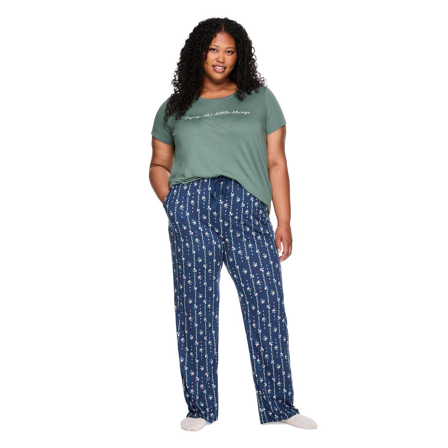 Pantalon de pyjama en jersey à effet peau pêche George Plus pour femmes