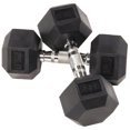 thumbnail image 1 of BalanceFrom Rubber Encased Hex Dumbbells, 25 lbs Pair, Black, 1 of 3