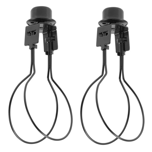 Adaptateur d'Abat-jour Adaptateur d'Abat-jour Pince d'Ampoule en Fer Artistique avec Embout, Fabriqué en Fer Noir avec Peinture Électrophorétique pour une Durabilité Antirouille et Résistante à l'Usure. la Pince Fixe Solidement l'Abat-jour à une Ampoule de Forme Régulière Sans Support, Idéal pour des Projets d'Éclairage DIY comme les Lampes de table, les Lampadaires et les Lampes sur Pied. Dimensions : 10,50 x 5,00 x 2,50 cm. Parfait pour les Installations d'Éclairage à la Maison