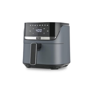 TRU 4-Quart Digital Air Fryer by Select Brands - Family Size, One-Touch Control, 8 Presets - Air Fry Chicken, Meat, Veggies, Fries - Nonstick Pot and Crisping Tray, Auto Shut Off,