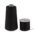 thumbnail image 2 of TISHITA 60m Threads Hair Extension Stretchy Elastic Weaving Thread Sewing Weft - Black, 2 of 8