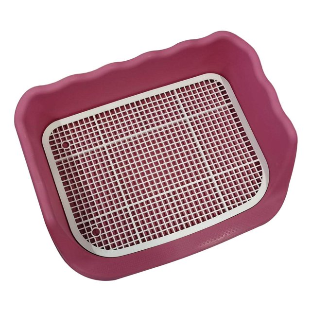 pitrice Pet Toilet Cleaning Tool Plastic Corner Lavatory Basin for Cat Dogs Ferret Pink