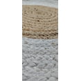 thumbnail image 3 of Indian Handmade Braided Natural Jute with White Box Design Area Rug, Home Décor Rug, Jute Rug for Bedroom, Dining Room, living room, Doormat Rug Size - 5' Round (150 cm x 150 cm), 3 of 3
