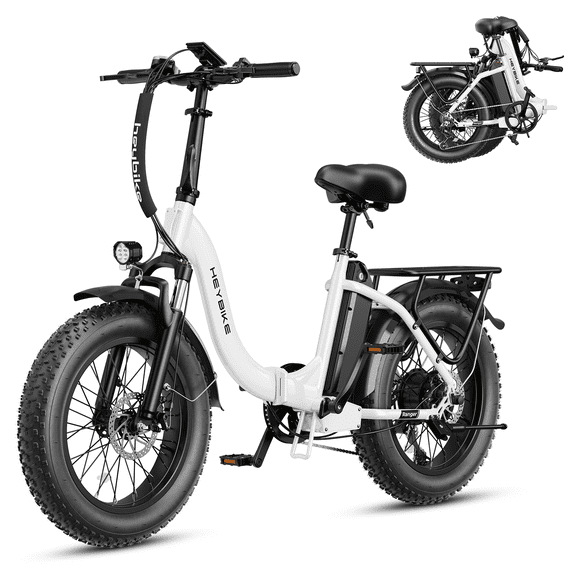 Heybike Ranger 2.0 Vélo Électrique pour Adultes, Moteur de Pointe 1400W Vélo Électrique Pliable avec Batterie Amovible 48V 600Wh, Vélo Électrique Tout-Terrain à Pneus Larges 20 Pouces avec Suspension avant, UL 2849