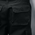thumbnail image 4 of Sentmoon Mens Cargo Shorts Lightweight Drawstring Elastic Waist Swimsuit Multiple Pockets Straight Wide Leg Solid Color Basketball Shorts 2025 Summer Sport Male for Leisure Wear Black S, 4 of 6