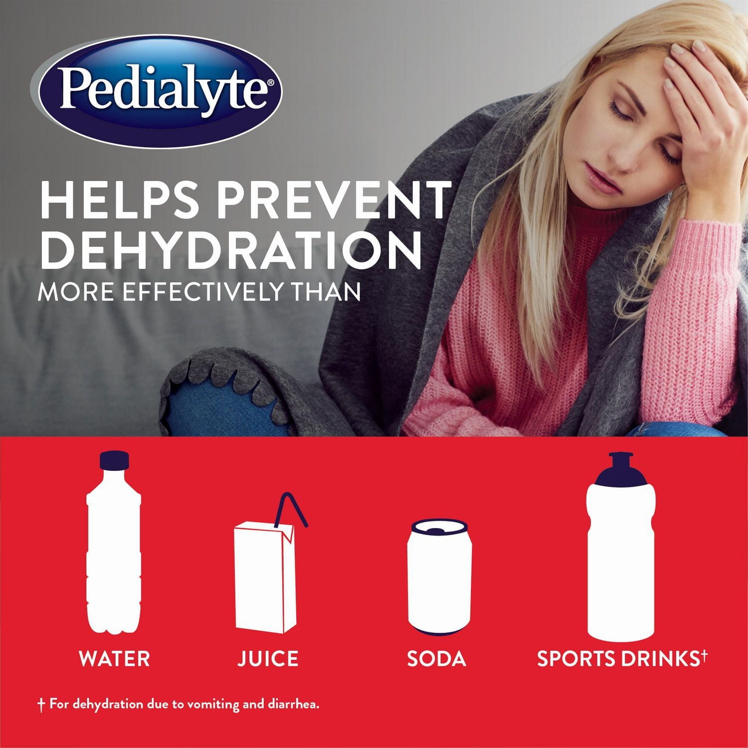 Pedialyte Solution de Réhydratation Orale aux Électrolytes, Fraise, Bouteille de 1L