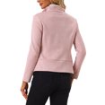 thumbnail image 3 of INSPIRE CHIC Cardigan Ouvert à Manches Longues en Faux Suède pour Femmes TP Rose, 3 of 6