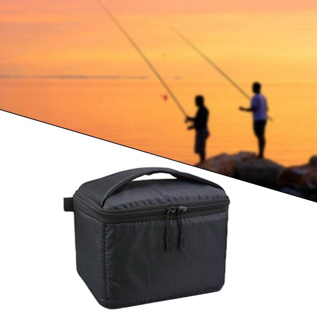 pitrice Fishing Reel Bag Storage Pouch Protective Carrying Case Drum Raft Reels 22cmx16cmx15cm