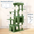 thumbnail image 3 of Cat Tree for Large Cats - 61" Heavy-Duty Multi-Level Tower with 2 Condos & Scratching Posts, Jumbo Perch for Maine Coons, Green Modern Playground, 3 of 8