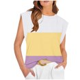 thumbnail image 1 of Yuyuzo Camisoles d'Été pour Femmes à Manches Cap, Tunique à Col Rond, Coupe Ample, T-Shirts Basiques Décontractés, 1 of 4