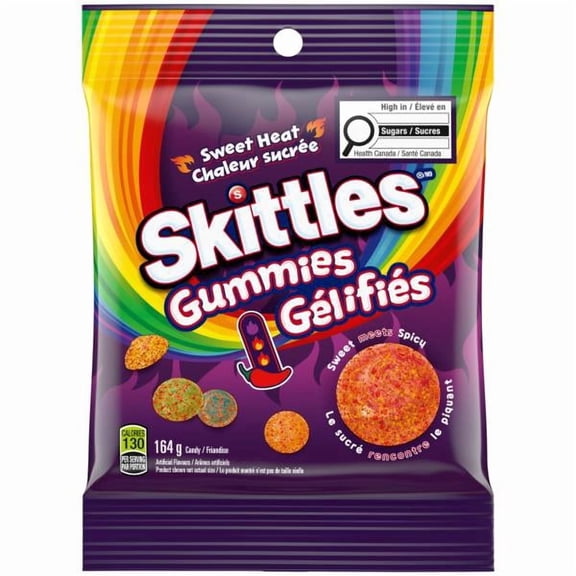 SKITTLES Chaleur sucrée, bonbons gélifiés, sac, 164 g