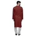 thumbnail image 3 of Atasi Solid Kurta Pajama For Men Asymmetric Style Casual Summer Clothing, 3 of 5