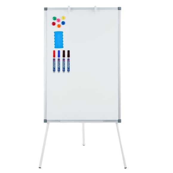 Whiteboard Easel – Magnetic Dry Erase with Tripod Stand – Height Adjustable & Portable – 3-Layer Surface, Removable Tray – Office, Educational & Home – 36"x24" –White