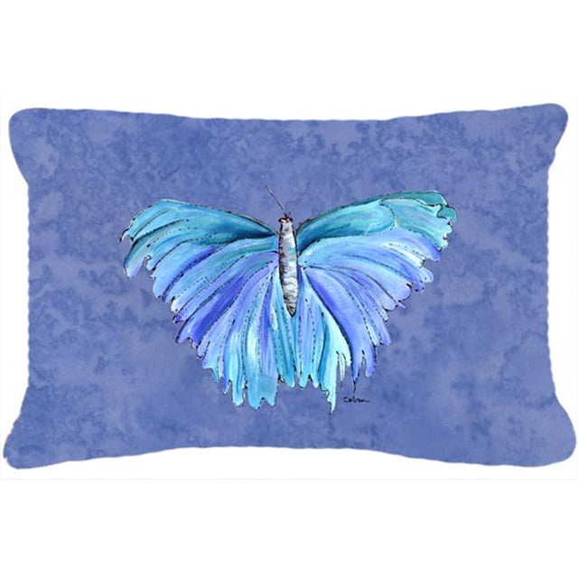 12 x 16 In. Butterfly on Slate Blue Indoor & Outdoor Fabric Decorative Pillow