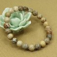 thumbnail image 3 of Bracelet Extensible Unisexe en Perles Rondes de 8 mm en Pierre Précieuse Fossile Corail Naturelle 7 Pouces, 3 of 5