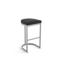 thumbnail image 1 of Amisco Lester 26 in. Counter Stool - Black Faux Leather / Silver Grey Metal, 1 of 9