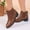 Brown, variant on YOUSNH Ladies Fashion British Style Solid Leather Pointed Thick Heel Short Ankle Boots Womens Boots Brown 6.5