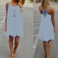 thumbnail image 2 of Fridja Womens Spaghetti Strap Back Howllow Out Summer Chiffon Beach Short Dress, 2 of 5
