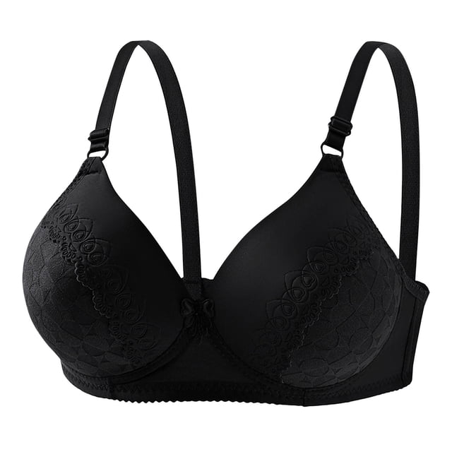 WRKEKC Wireless Back Closure Bra Textured Design Breathable Comfort Support Lightweight T-Shirt Bra for Women Everyday Wear