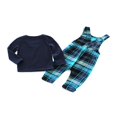 thumbnail image 2 of Boys‘ Fall Fashion  Solid Color Tops and Plaid Suspender Pants Overalls, 2 of 9