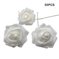 thumbnail image 5 of Xingzhi 50 Pieces Home Office Hotel Portable Realistic Artificial Flowers Indoor Outdoor Wedding Reusable Simulation Roses White, 5 of 5