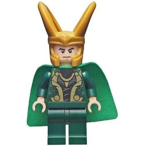 LEGO Superheroes: Thor and Loki Minifigures with Mjolnir and Staff