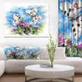 thumbnail image 1 of Apollo Butterflies Illustration on Blue - Floral Art Canvas Print, 1 of 4