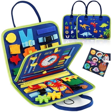 Busy Board Montessori Toys Sensory Board for 1 2 3 4 Years Old Early Learning Felt Sensory Activity Board Multifunction Educational Sensory Board for Boy and Girl Motor Skills Learning