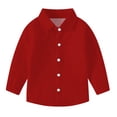 thumbnail image 1 of vdgthytj Toddler Baby Boys Girls Button down Shirts Kids Collared Long Sleeve Uniform Dress Shirt Tops Spring Fall Clothes, 1 of 6