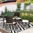 thumbnail image 4 of Costway Set of 4 Patio Rattan Dining Chair Stackable Cushioned Armrest Garden, 4 of 10