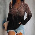 thumbnail image 1 of Mikilon Femmes Manches Longues Chemises Décontractées Pull-Over Manches Longues Imprimé V-Neck Chemisier, 1 of 6