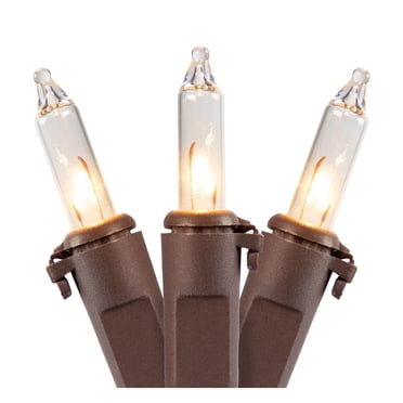 Northlight Mini Lumières de Noël Incandescentes - Transparent - Fil Brun de 4 Pieds - 20 Ct
